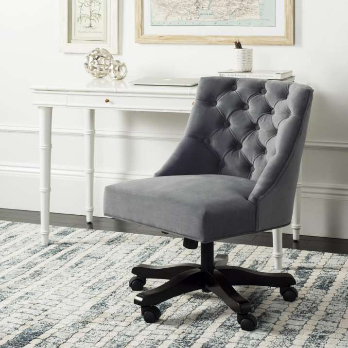 Safavieh Soho Tufted Velvet Swivel Desk Chair | Office Chairs | Modishstore - 3