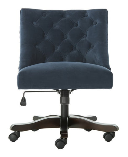 Safavieh Soho Tufted Velvet Swivel Desk Chair | Office Chairs | Modishstore - 2