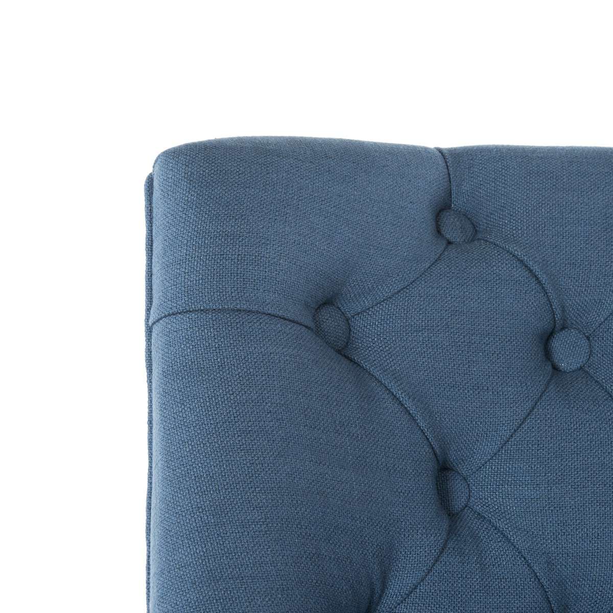 Safavieh Soho Tufted Linen Swivel Desk Chair - Navy | Office Chairs | Modishstore - 3