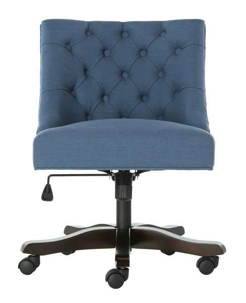 Safavieh Soho Tufted Linen Swivel Desk Chair - Navy | Office Chairs | Modishstore - 2