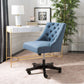 Safavieh Soho Tufted Linen Swivel Desk Chair - Navy | Office Chairs | Modishstore