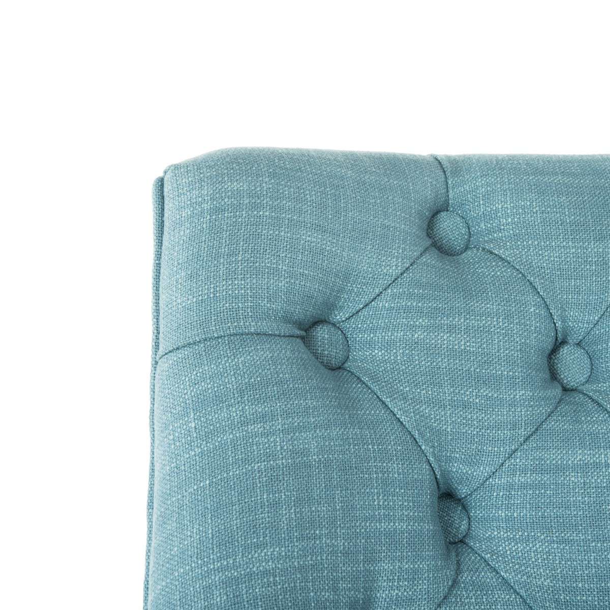 Safavieh Soho Tufted Linen Swivel Desk Chair - Light Blue | Office Chairs | Modishstore - 3