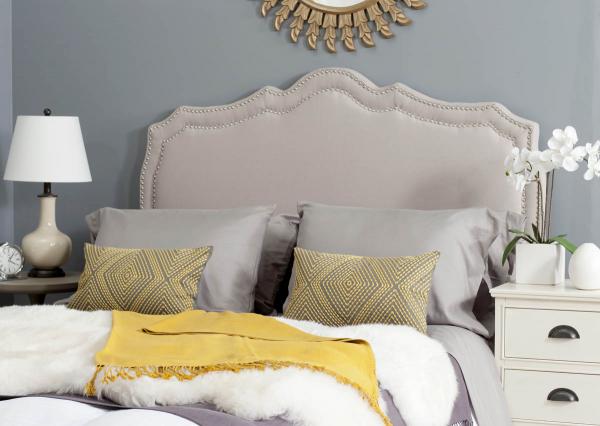 Safavieh Skyler Headboard King Size - Taupe | Headboards | Modishstore - 5