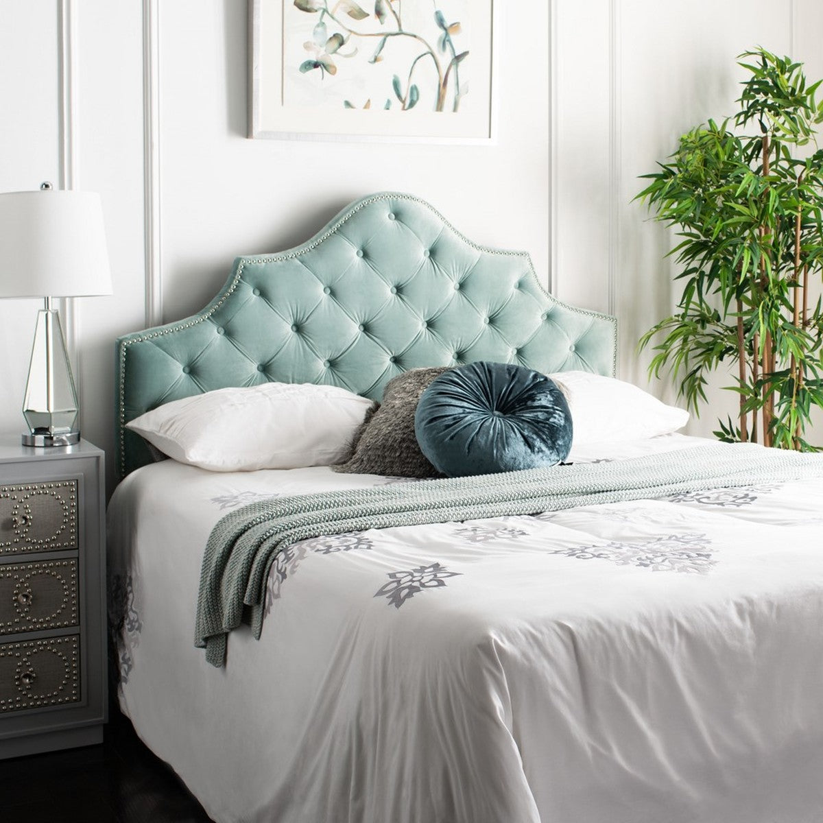 Safavieh Arebelle Queen Headboard Queen Size - Seafoam | Headboards | Modishstore