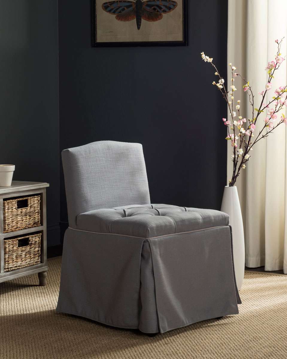 Safavieh Betsy Vanity Chair - Artic Gray | Stools | Modishstore - 3