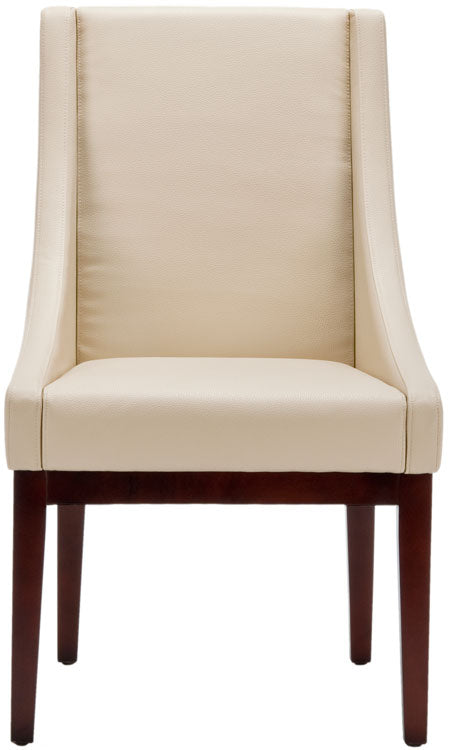 Safavieh Crème Leather Sloping Armchair | Accent Chairs |  Modishstore 