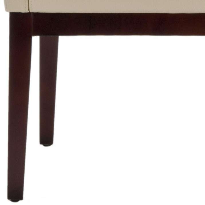 Safavieh Cr̬me Leather Sloping Armchair | Accent Chairs | Modishstore - 3