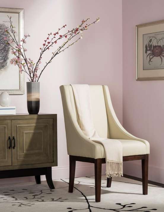 Safavieh Cr̬me Leather Sloping Armchair | Accent Chairs | Modishstore - 2
