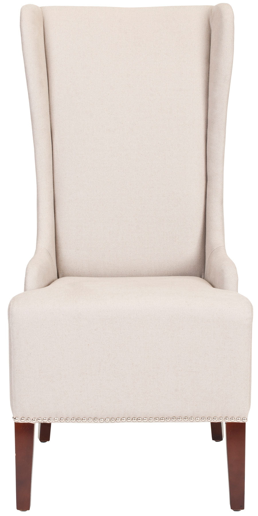 Safavieh Becall 20''H Linen Dining Chair - Silver Nail Heads | Dining Chairs | Modishstore - 1
