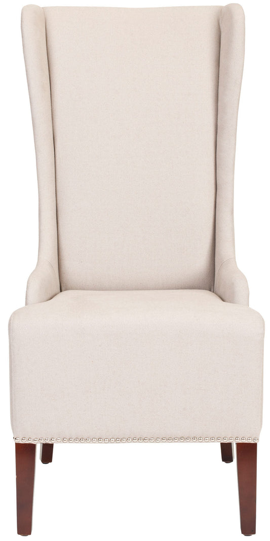 Safavieh Becall 20''H Linen Dining Chair - Silver Nail Heads | Dining Chairs | Modishstore - 1