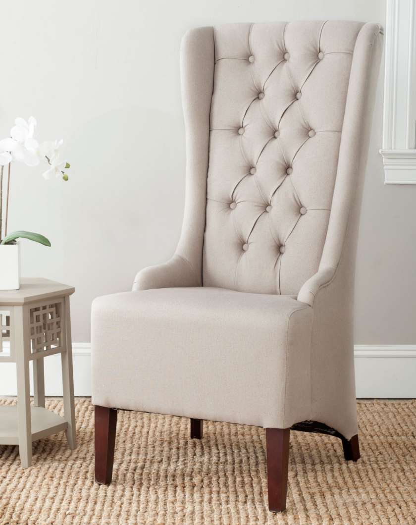 Safavieh Becall 20''H Linen Dining Chair | Dining Chairs | Modishstore - 5