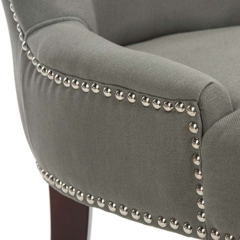 Safavieh Becca 19''H Leather Side Chair - Silver Nail Heads | Dining Chairs | Modishstore - 3