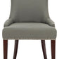 Safavieh Becca 19''H Leather Side Chair - Silver Nail Heads | Dining Chairs | Modishstore