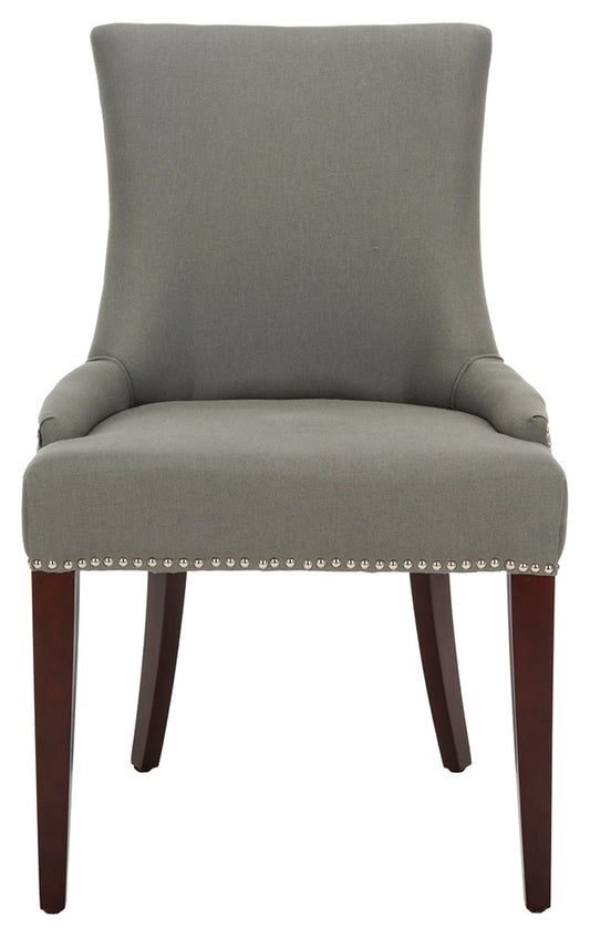 Safavieh Becca 19''H Leather Side Chair - Silver Nail Heads | Dining Chairs | Modishstore