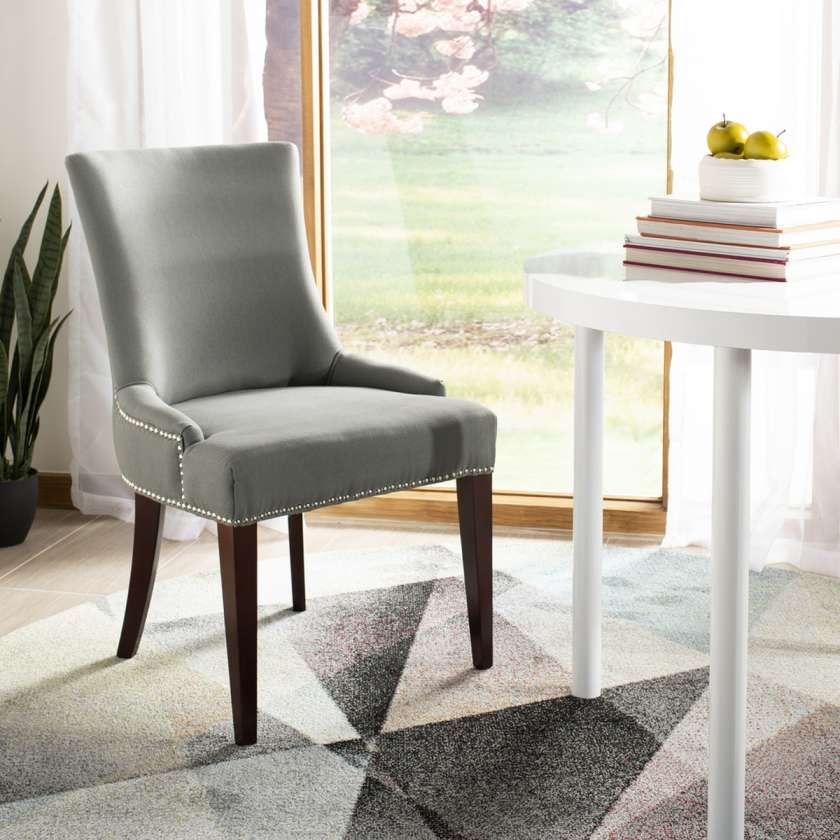 Safavieh Becca 19''H Leather Side Chair - Silver Nail Heads | Dining Chairs | Modishstore - 2