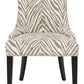 Safavieh Becca 19''H Grey/White Zebra Dining Chair - Silver Nail Heads - Ivory | Dining Chairs | Modishstore
