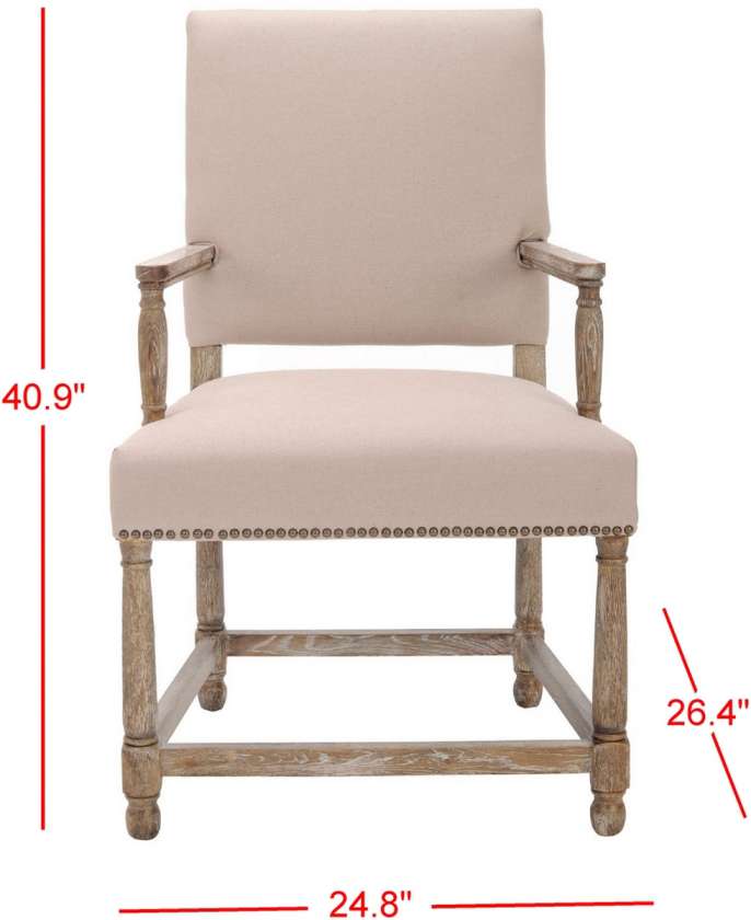 Safavieh Faxon Arm Chair W/ Brass Nail Heads | Accent Chairs | Modishstore - 3