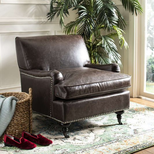 Safavieh Chloe Club Chair - Antique Brown | Accent Chairs | Modishstore