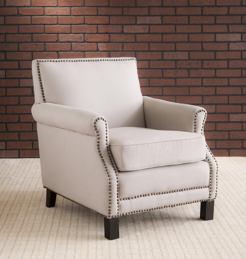 Safavieh Easton Club Chair - Brass Nail Heads | Accent Chairs | Modishstore - 1