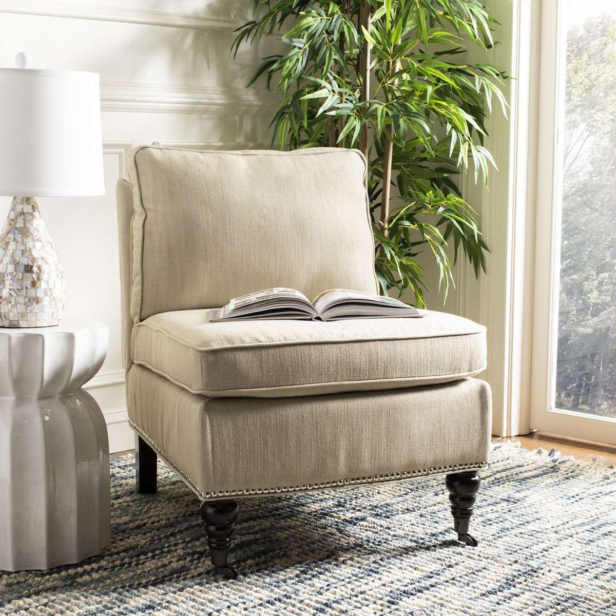 Safavieh Randy Slipper Chair - Beige | Accent Chairs | Modishstore
