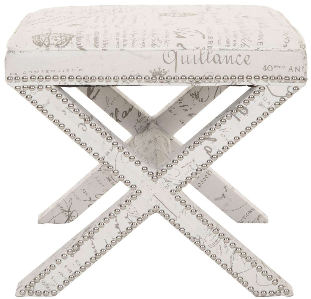 Safavieh Palmer Ottoman - Silver Nail Heads - Multi | Ottomans | Modishstore - 2