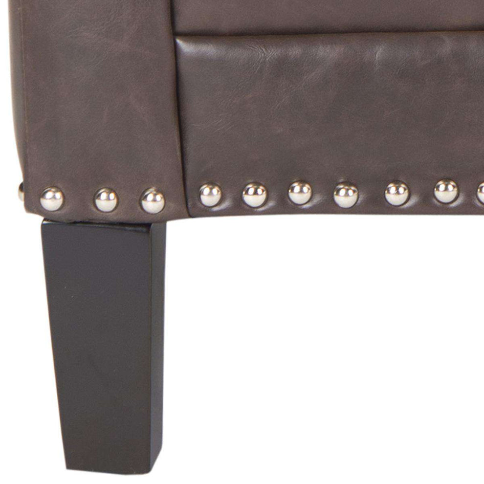 Safavieh Buckler Club Chair - Silver Nail Heads - Brown | Accent Chairs | Modishstore - 3