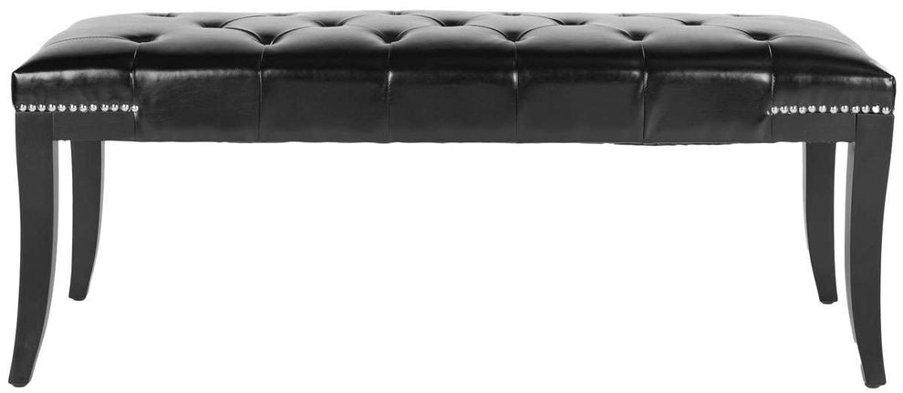 Safavieh Gibbons Bench - Silver Nail Heads - Black | Benches | Modishstore - 2