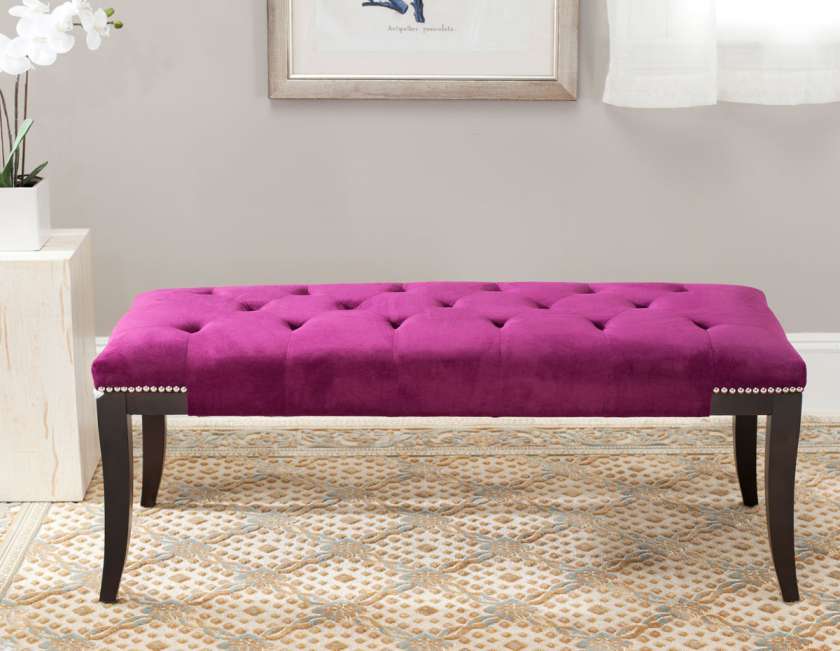 Safavieh Gibbons Bench - Silver Nail Heads | Benches | Modishstore - 2