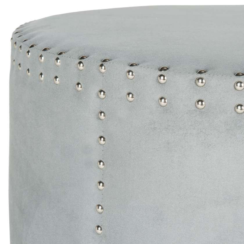 Safavieh Jody Cocktail Ottoman - Silver Nail Heads | Ottomans | Modishstore - 3