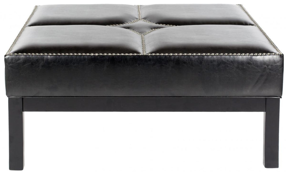 Safavieh Terrence Cocktail Ottoman - Silver Nail Heads | Ottomans | Modishstore - 2