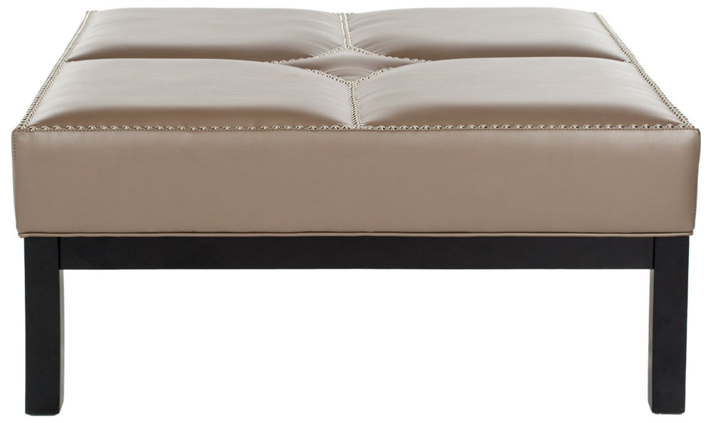 Safavieh Terrence Cocktail Ottoman - Silver Nail Heads | Ottomans | Modishstore - 3