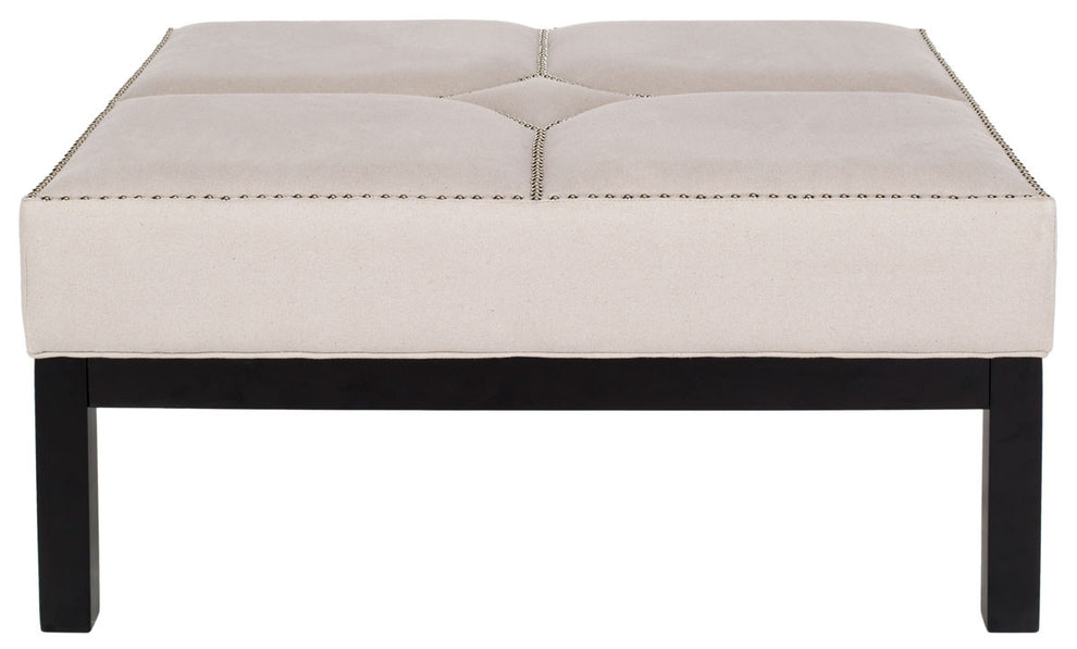 Safavieh Terrence Cocktail Ottoman - Silver Nail Heads | Ottomans | Modishstore - 4
