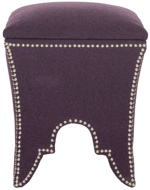 Safavieh Deidra Ottoman - Silver Nail Heads | Ottomans | Modishstore - 2