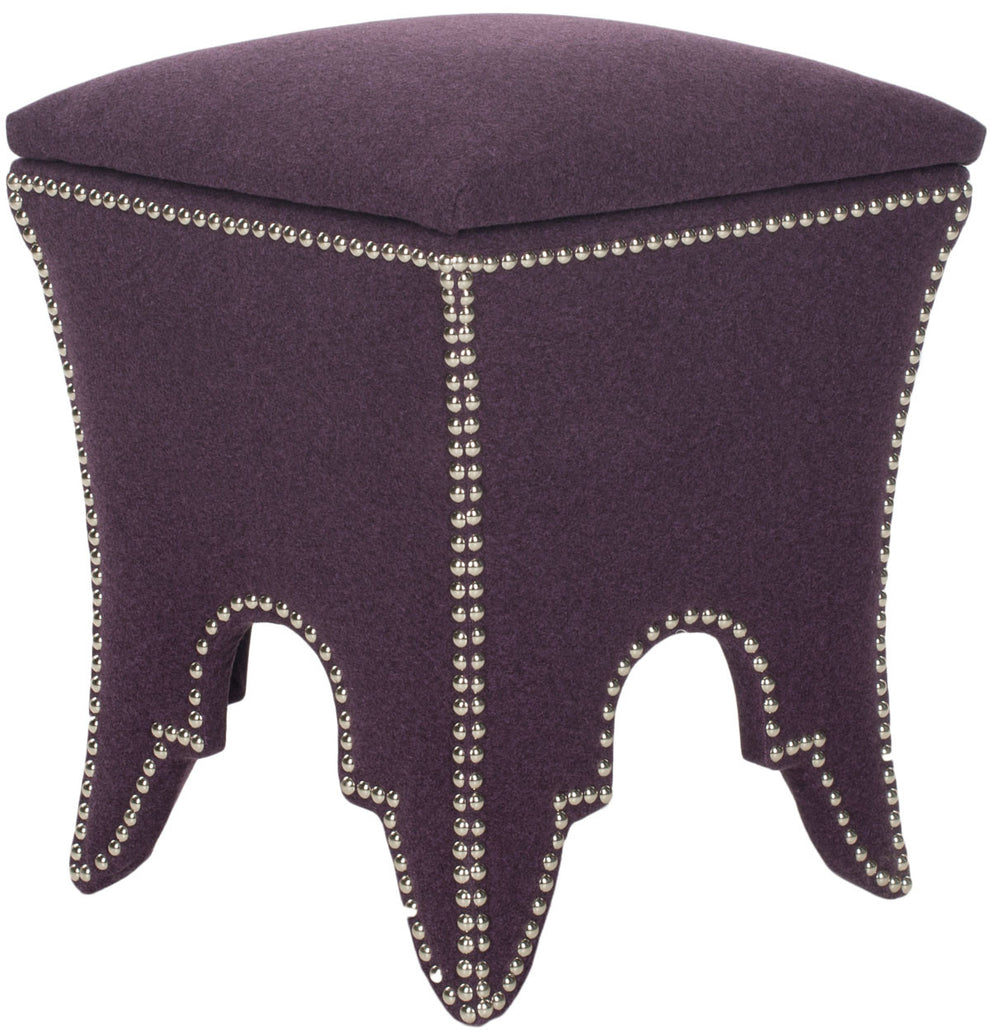 Safavieh Deidra Ottoman - Silver Nail Heads | Ottomans | Modishstore - 14