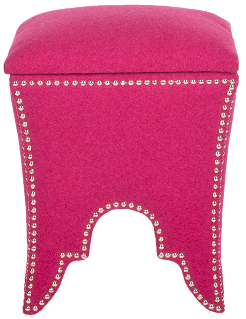 Safavieh Deidra Ottoman - Silver Nail Heads | Ottomans | Modishstore - 3