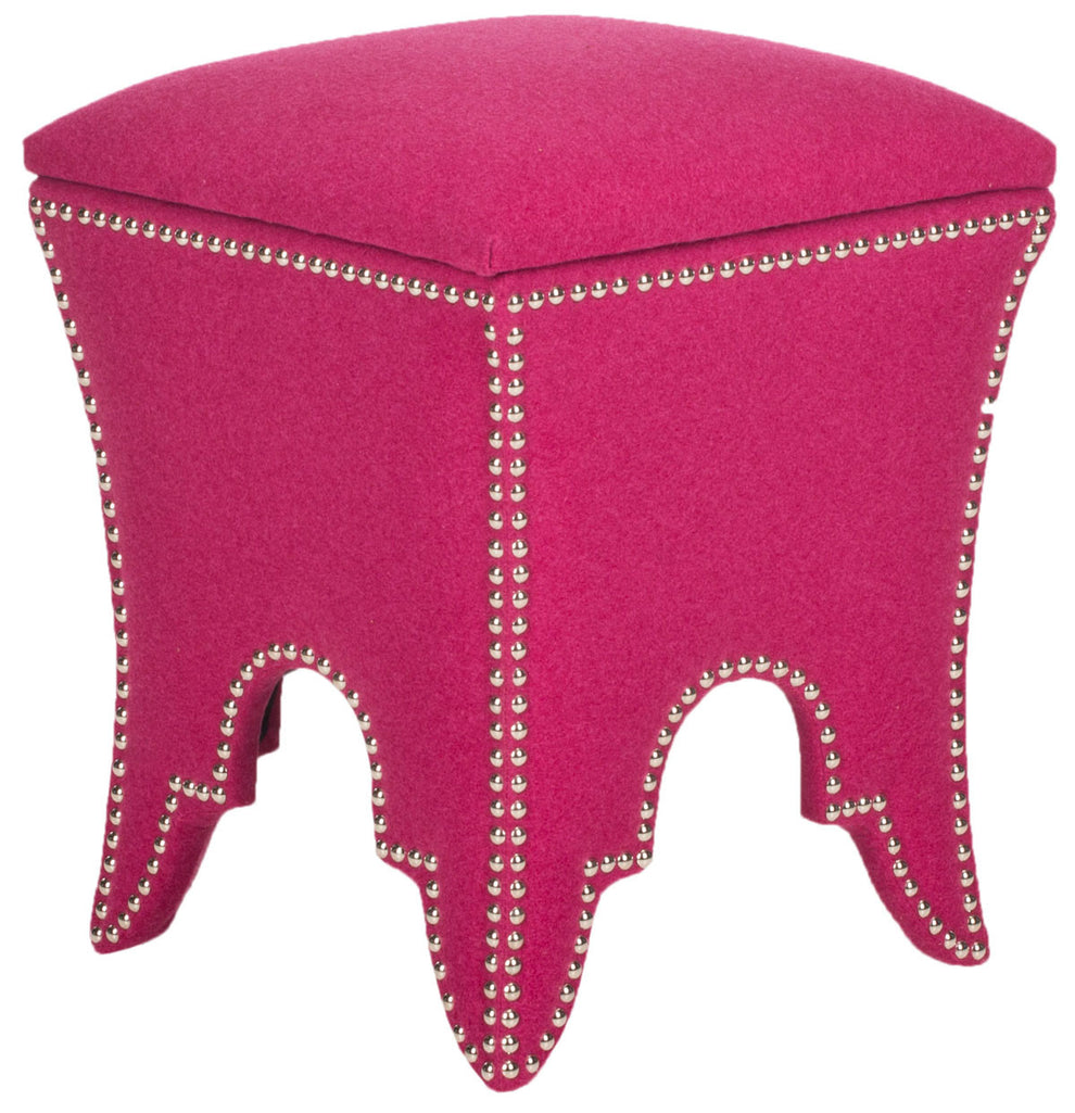 Safavieh Deidra Ottoman - Silver Nail Heads | Ottomans | Modishstore - 21
