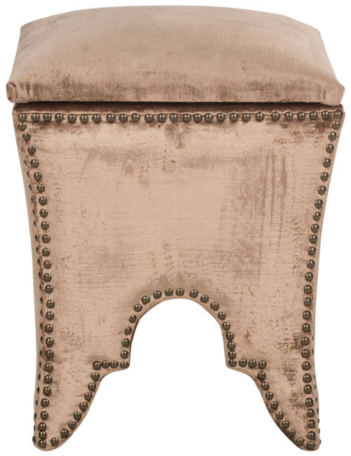 Safavieh Deidra Ottoman - Silver Nail Heads | Ottomans | Modishstore - 4