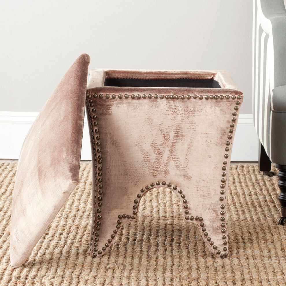 Safavieh Deidra Ottoman - Silver Nail Heads | Ottomans | Modishstore - 23