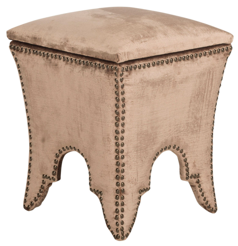 Safavieh Deidra Ottoman - Silver Nail Heads | Ottomans | Modishstore - 24