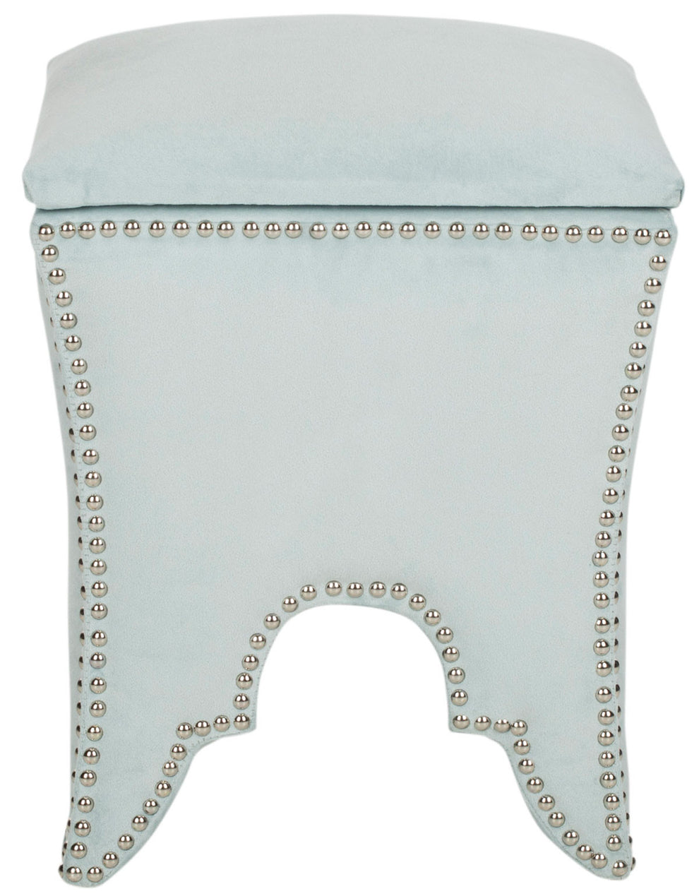 Safavieh Deidra Ottoman - Silver Nail Heads | Ottomans | Modishstore - 5