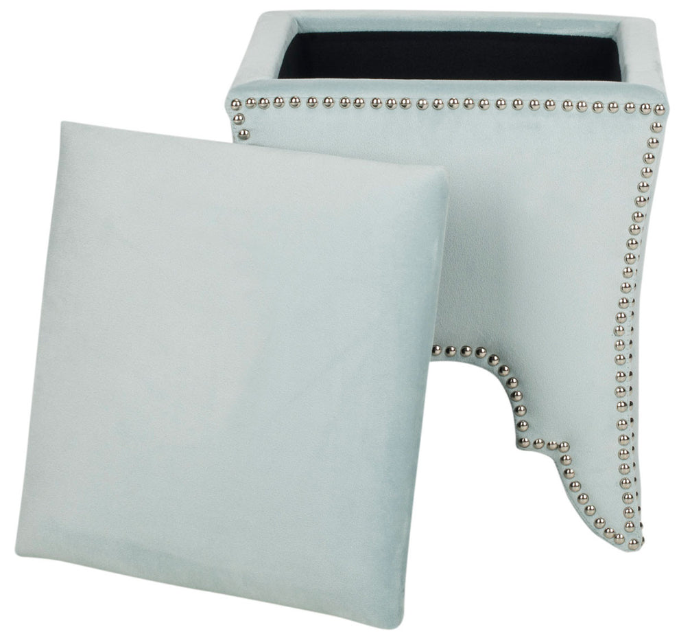 Safavieh Deidra Ottoman - Silver Nail Heads | Ottomans | Modishstore - 25