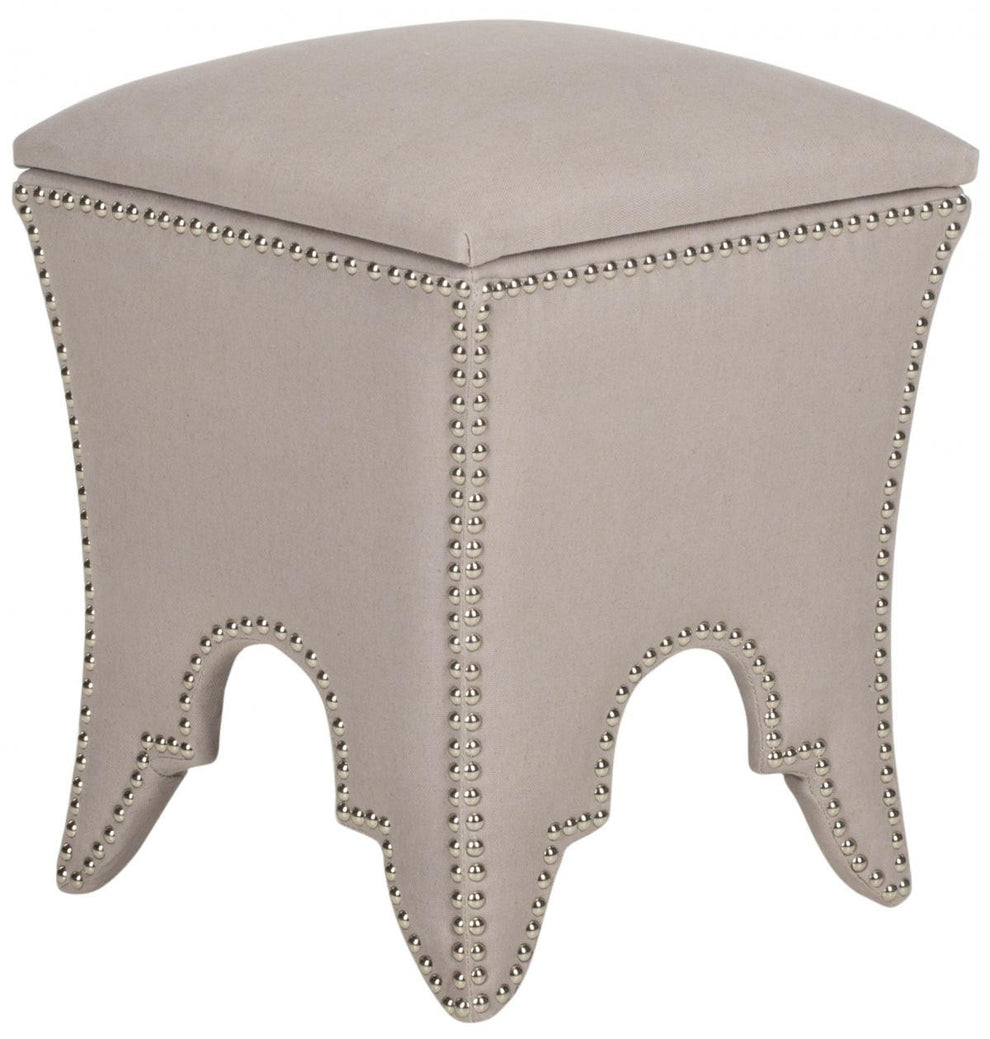 Safavieh Deidra Ottoman - Silver Nail Heads | Ottomans | Modishstore - 27