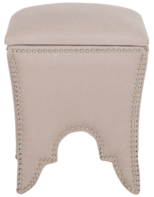 Safavieh Deidra Ottoman - Silver Nail Heads | Ottomans | Modishstore - 6