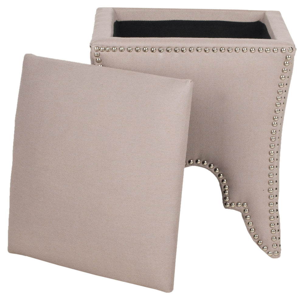 Safavieh Deidra Ottoman - Silver Nail Heads | Ottomans | Modishstore - 28