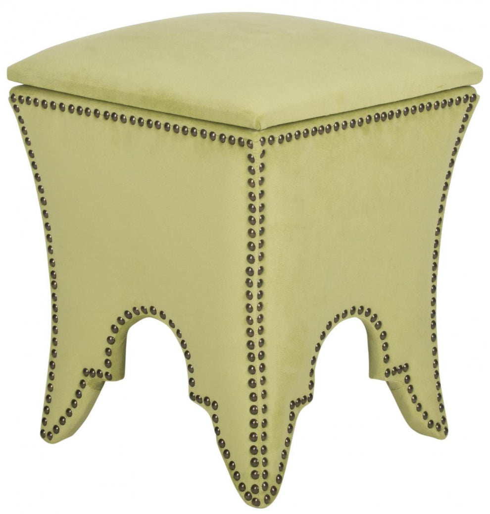 Safavieh Deidra Ottoman - Silver Nail Heads | Ottomans | Modishstore - 29