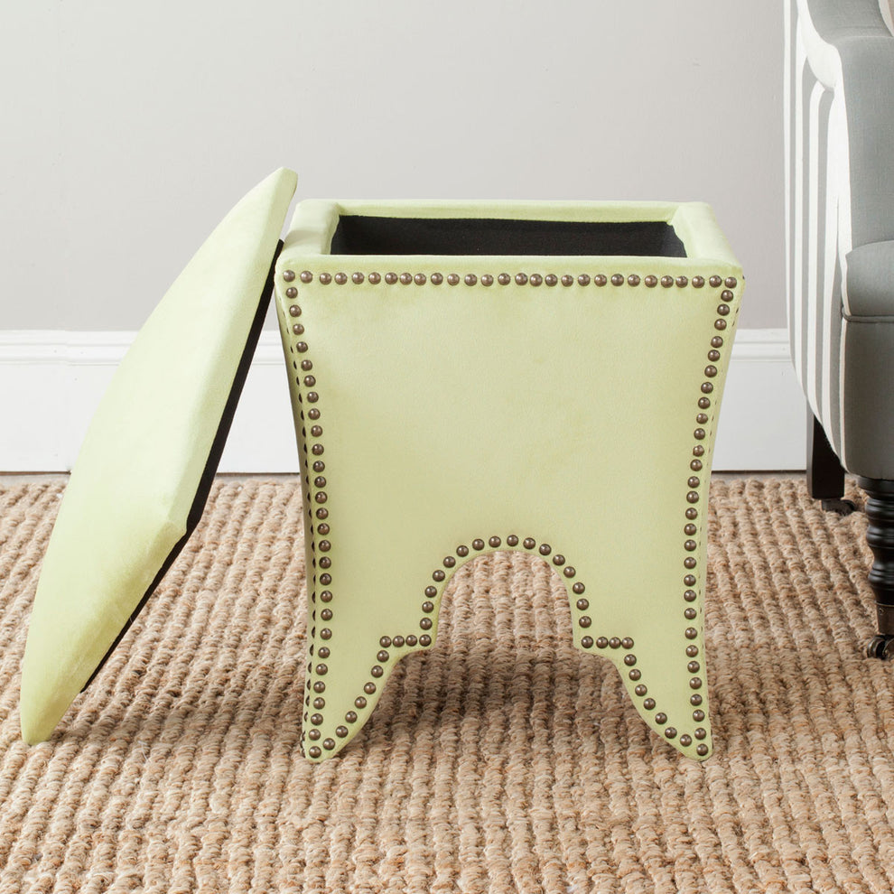 Safavieh Deidra Ottoman - Silver Nail Heads | Ottomans | Modishstore - 31