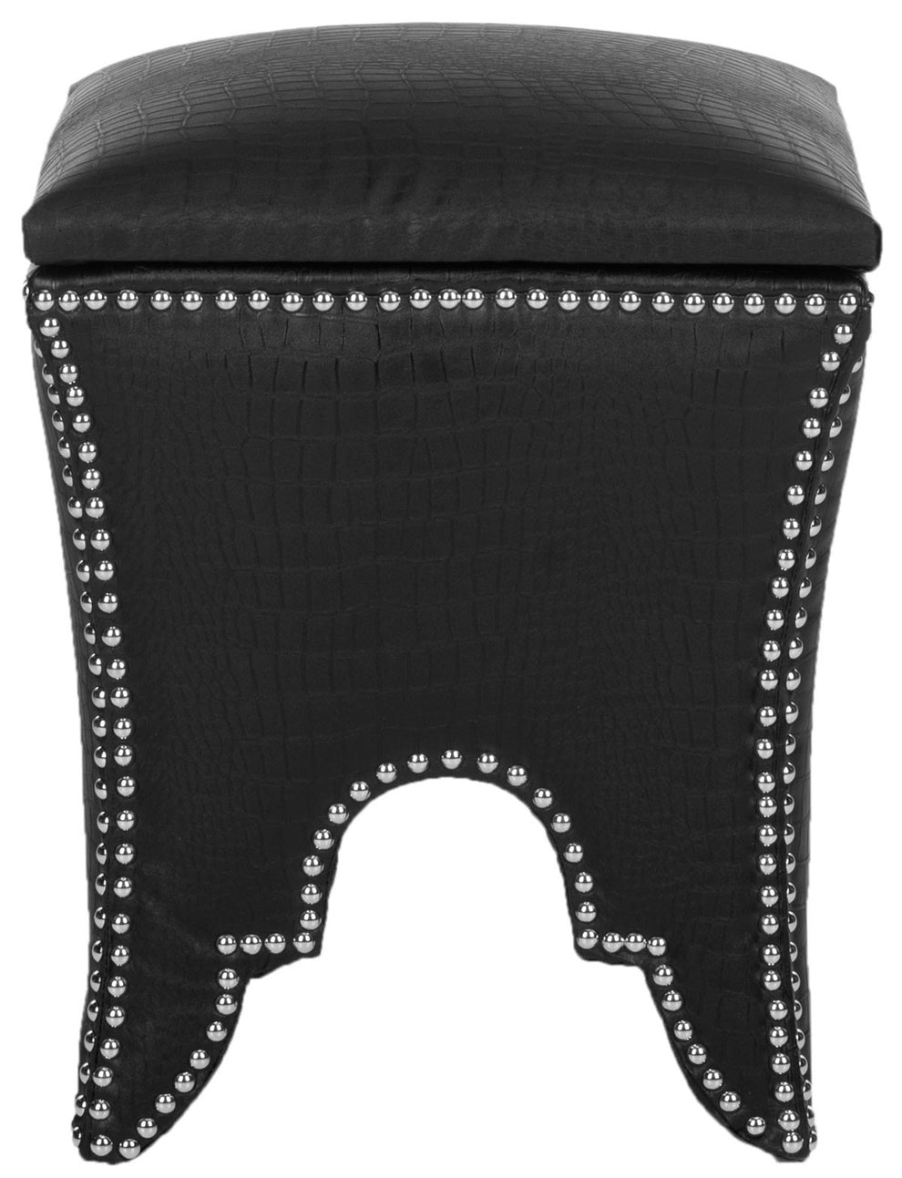 Safavieh Deidra Ottoman - Silver Nail Heads | Ottomans | Modishstore - 8