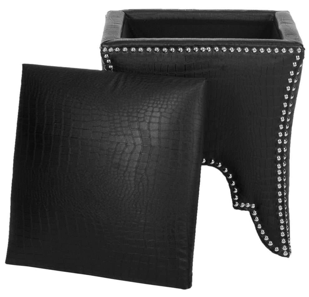 Safavieh Deidra Ottoman - Silver Nail Heads | Ottomans | Modishstore - 32