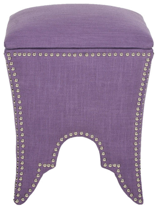 Safavieh Deidra Ottoman - Silver Nail Heads | Ottomans | Modishstore - 9
