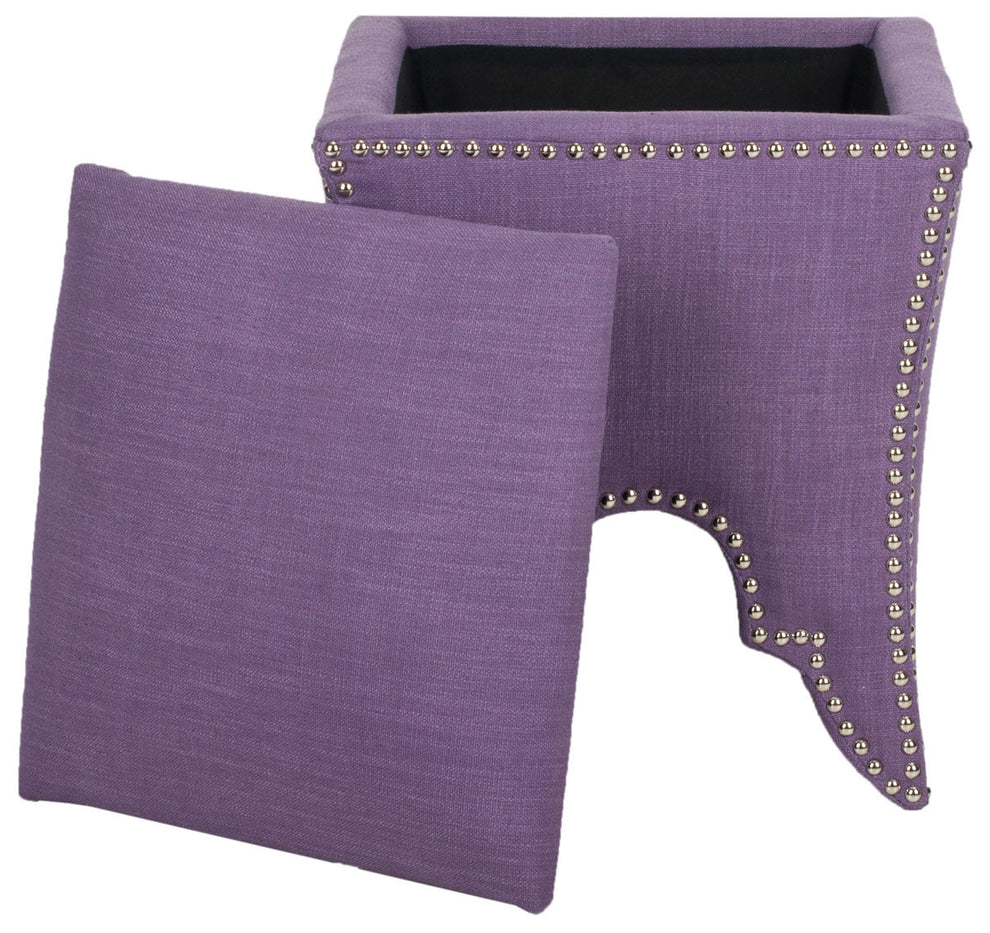 Safavieh Deidra Ottoman - Silver Nail Heads | Ottomans | Modishstore - 34